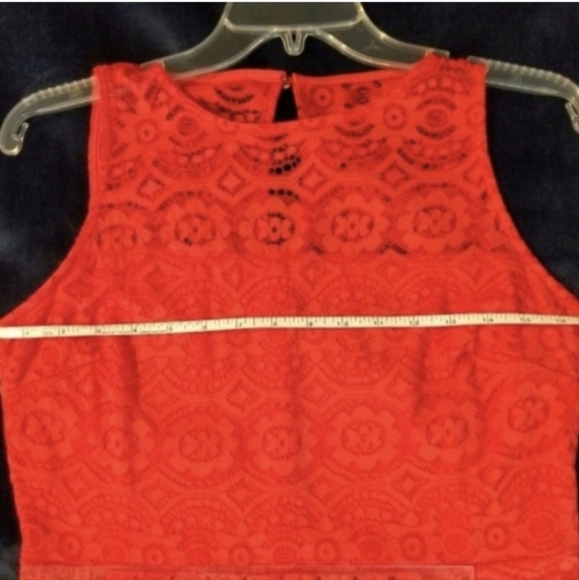 Lace dress, medium, by Thalia Sodi, red, Dressy, Formal Holiday Party Dress - Picture 9 of 9